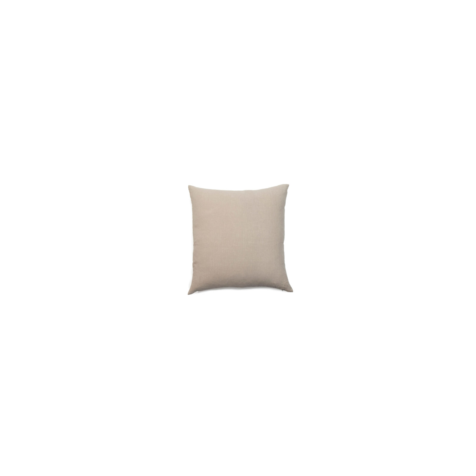 Simple Embroidered Linen Throw Pillow, Flax, Square 22"