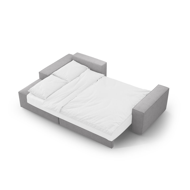 Alisbha 3 Seater Boucle Sofa Bed, Light Grey, Right Hand Facing