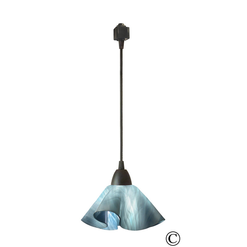 Luminaire suspendu Dale, Grand, Noir, Bleu ciel