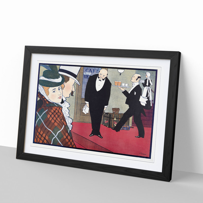 Two Waiters by Johann Georg Van Caspel - Framed Print, 27cm H x 36cm W x 2cm D, Black Framed