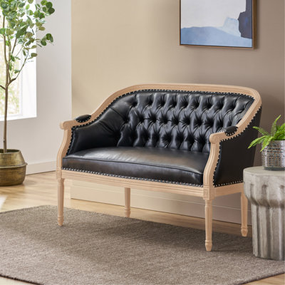 Atenea 49.5'' Upholstered & Birch Wood Loveseat