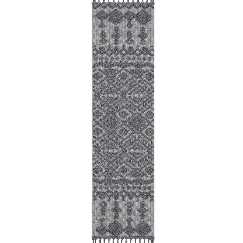 Tapis blanc / gris 2 x 8 - Teinture, non-perte de poils, et pour animaux de compagnie, longue durée, décoration à poils moyens Idéal pour l'intérieur / extérieur, facile à nettoyer,
