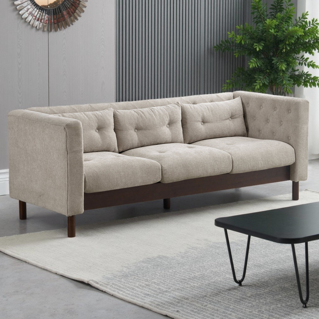 Latitude Run® 78" Upholstered 3-Seater Sofa with Tufted Back, Modern ...