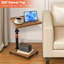 Table d'appoint mobile en forme de C avec tablette de rangement et canapé réglable en hauteur