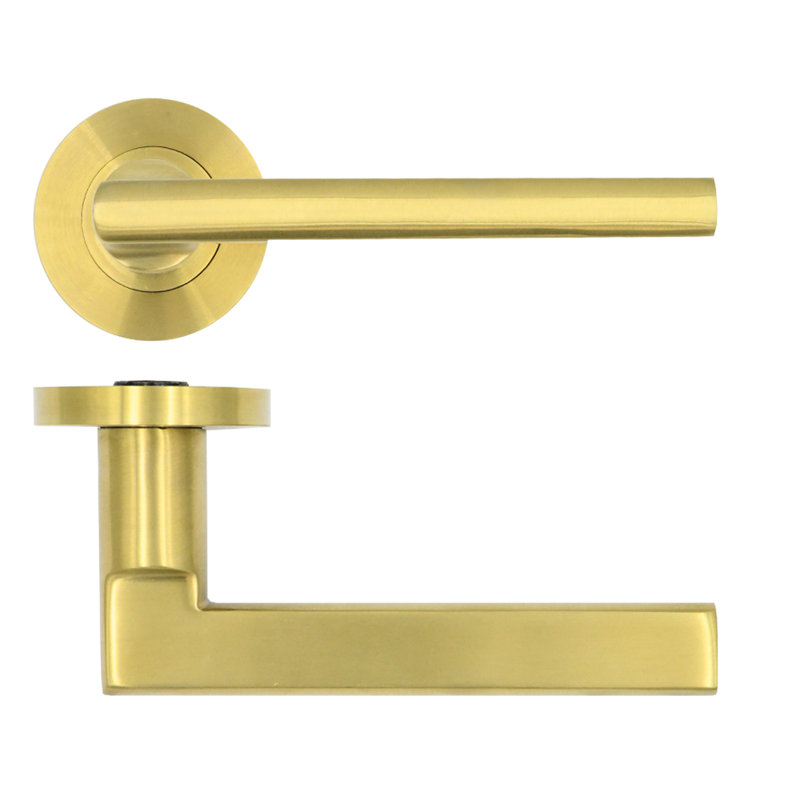 Varese Lock Door Handle, Brass (Satin)