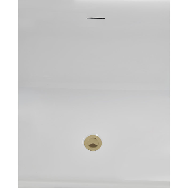Baignoire autoportante 67 "avec drain interne Streamline, Laiton brossé