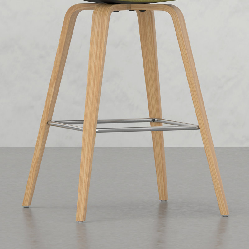 2 tabourets de comptoir de style Mid-Century avec revêtement, design moderne, bois et mélange