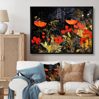 Art mural moderne orange et vert tropical - Collages abstraits