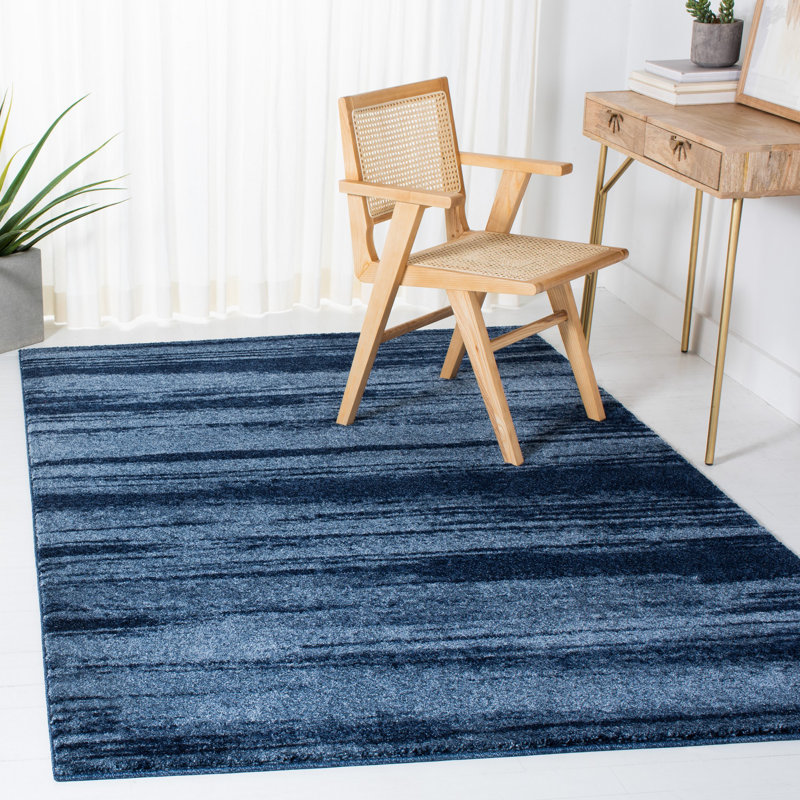 Tapis abstrait Socorro, Rectangle 4 pi x 6 pi, Blue