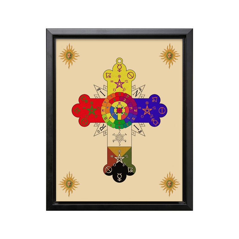 The Rose Cross Lamen, Cadre noir, Canevas, H 18 po x l 24 po