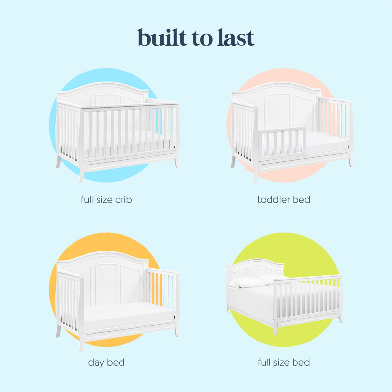 Emmett 4-in-1 Convertible Crib, White