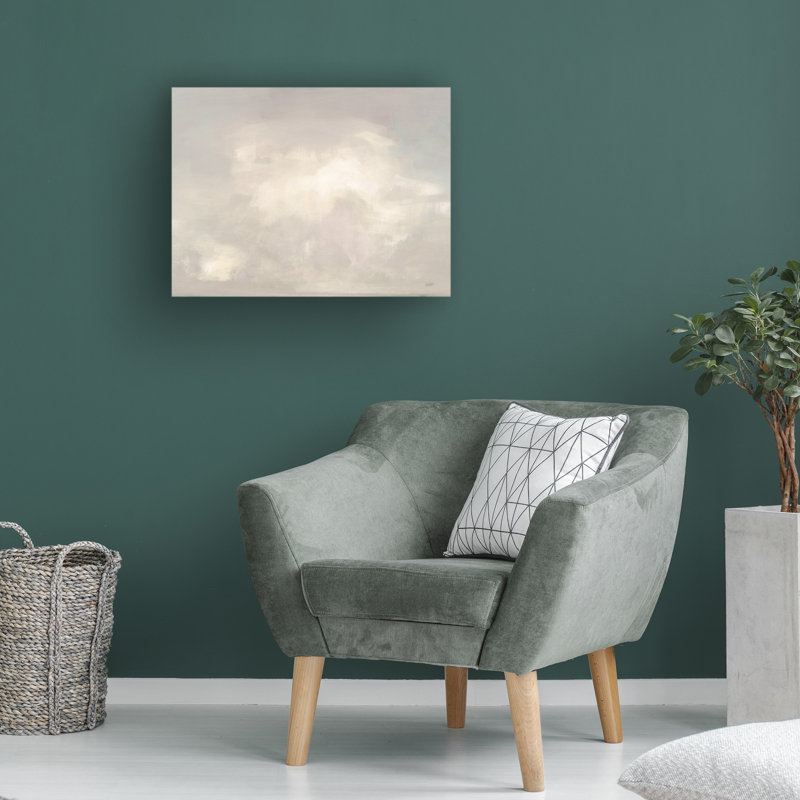 Neutral Abstract Clouds Canvas Art in White and Beige
