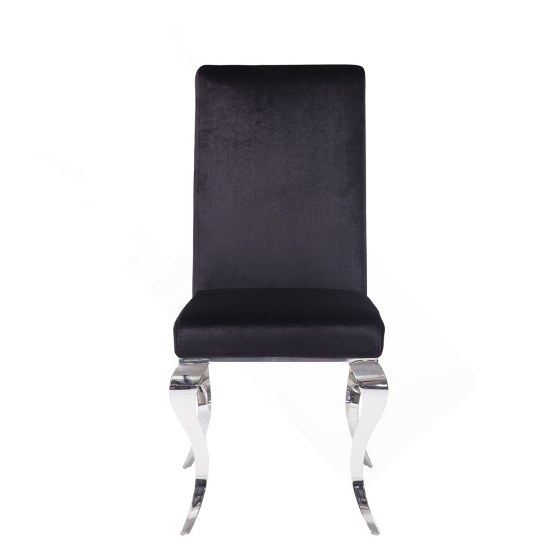 Ensemble de 2 chaises d'appoint en tissu et en acier inoxydable