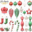 Ensemble de 35 ornements de boule de Noël incassables assortis, babioles, cannes de bonbon, bas, pommes de pin, couronnes, pendentifs, gouttes de faîteau, décorations d'arbre de Noël, elf