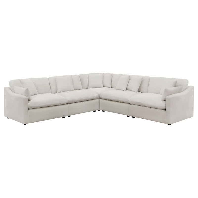 Canapé modulaire rembourré 5 pièces Greeley Ivory