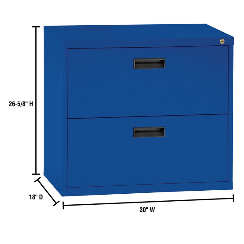 400 Series 30'' Wide 2 -Drawer Steel File Cabinet, Blue