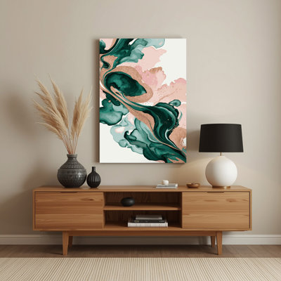 Aquarelle abstraite 99, art mural en métal beige