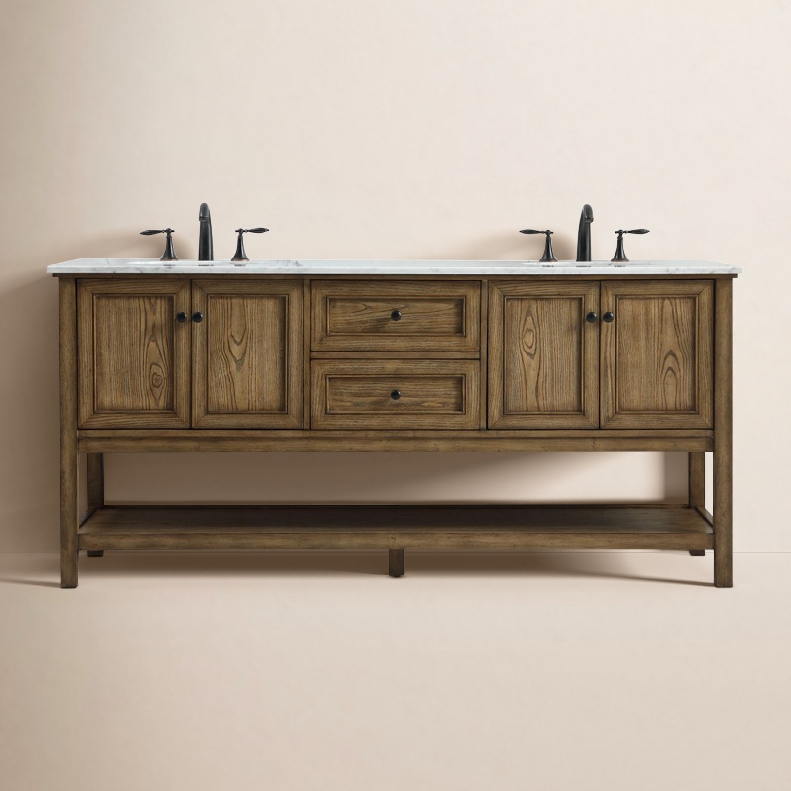 Bonsai 72'' Double Bathroom Vanity, Driftwood
