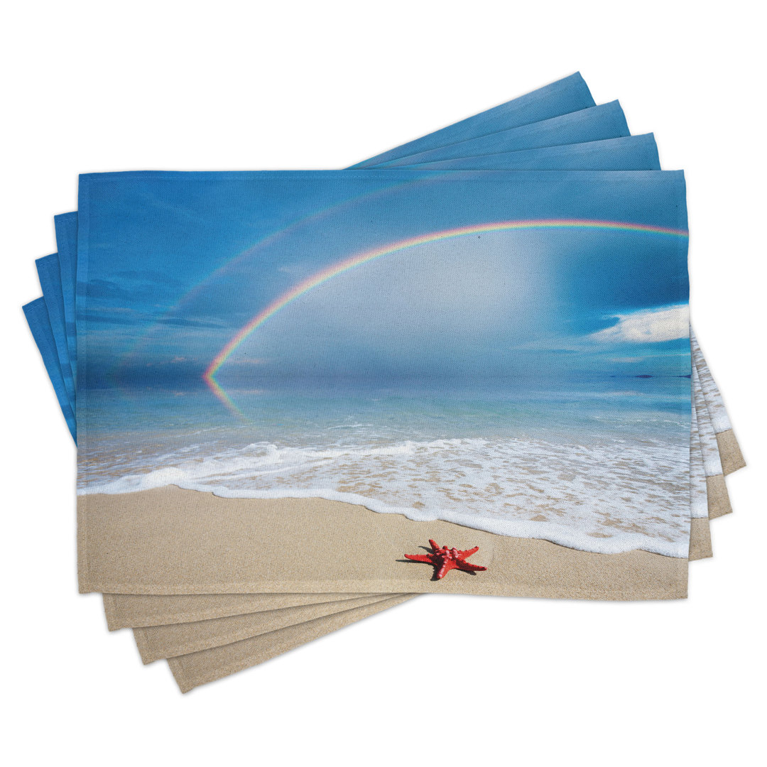 Platzmatten, rainbow Ocean, Seestern, Mehrfarbig