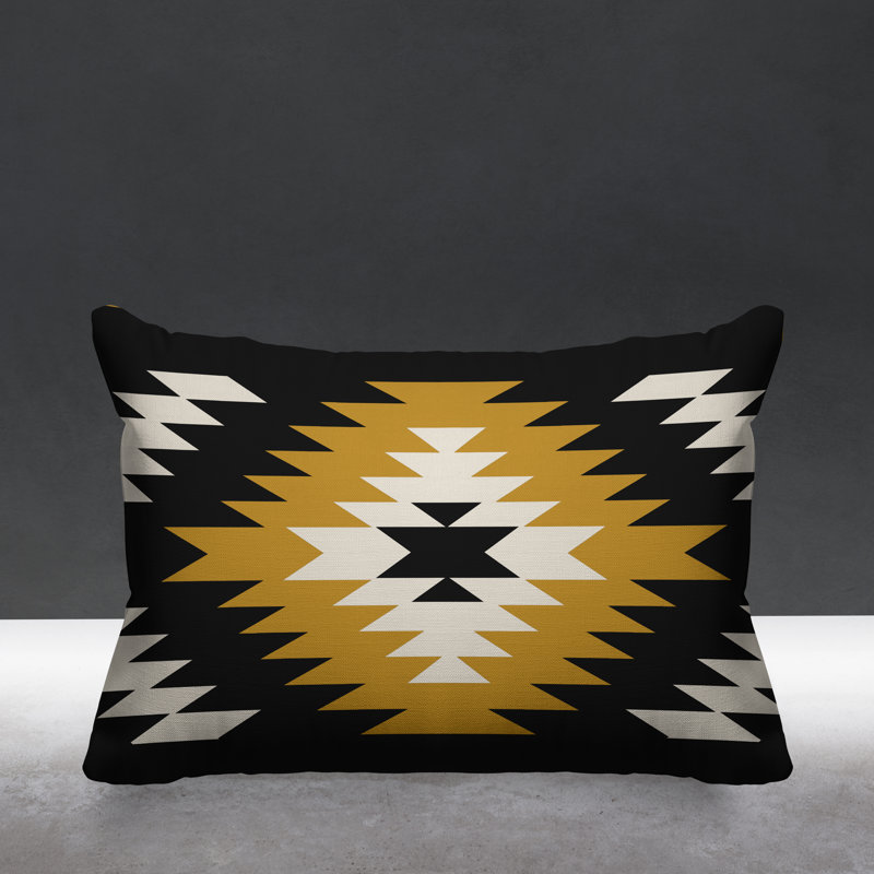 Outdoor Reversible Throw Pillow, Yellow, 18"H x 25"W