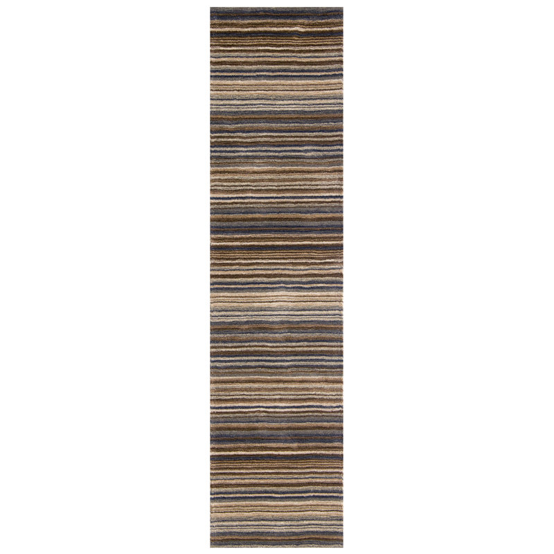 Tarren Striped Wool Area Rug, Runner 60 x 230cm