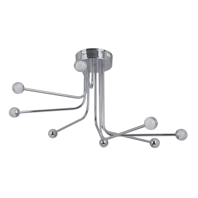 Eudy Glass Flush Mount, Chrome