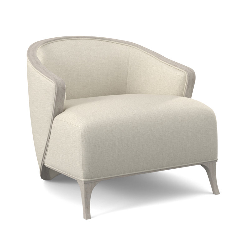 Fauteuil demi-tonneau Penegrine, Bisque, Uniforme Margaret