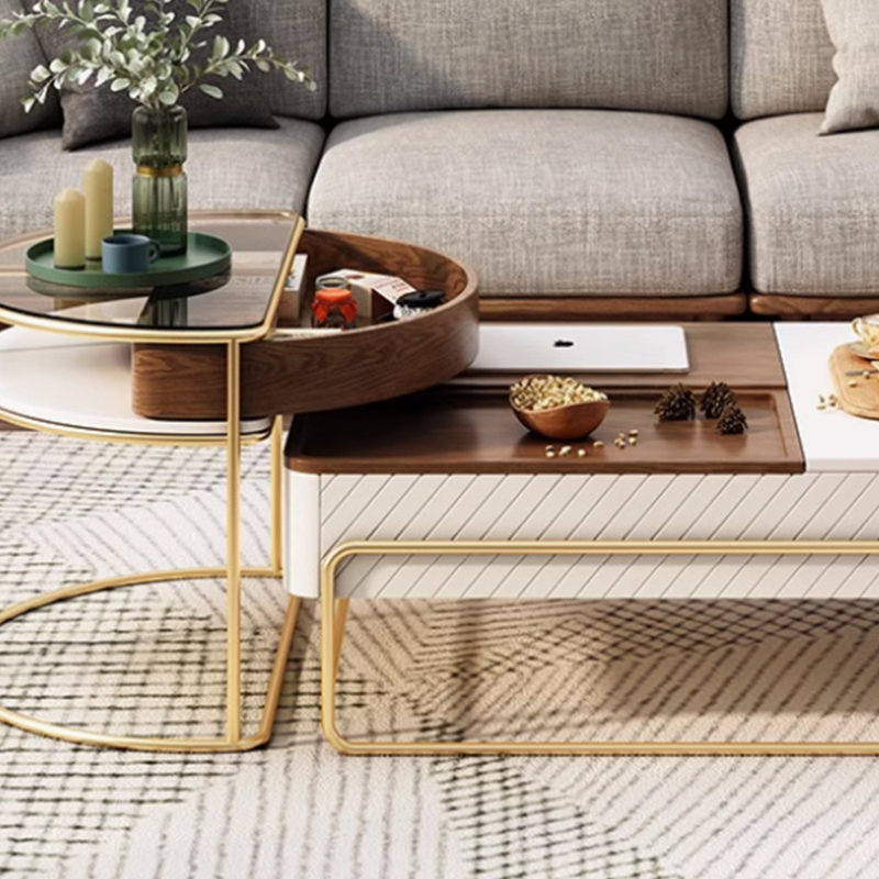 Table basse de luxe Simple S Design Sense Light, Brun / Blanc