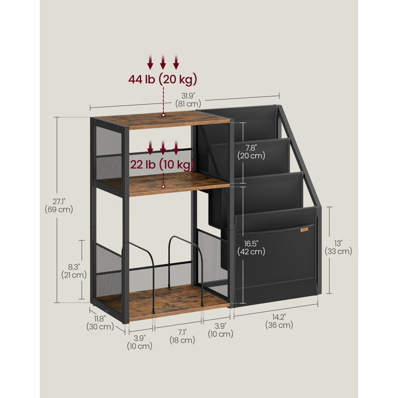 Record Player Stand, 3-Tier Side Table, Vinyl Record Storage Up To 140 Albums, End Table For Living Room, Bedroom