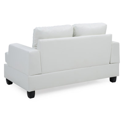 Charming Transitional Loveseat In White
