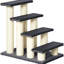 Arbre à chat à 4 niveaux de style escalier avec poteaux à griffer en sisal et plateformes moelleuses pour une activité et un confort félins à l'intérieur.
