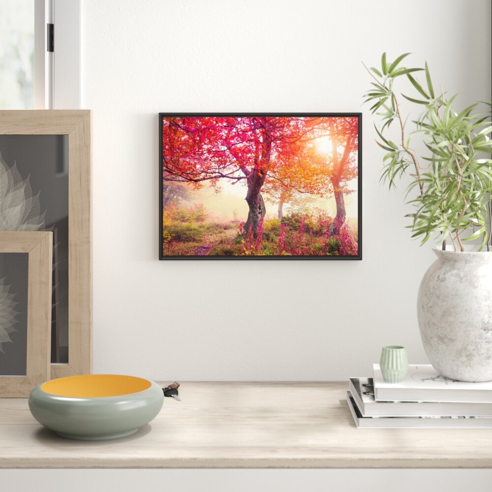 Verträumte Herbstlandschaft Fotodruck auf Leinwand