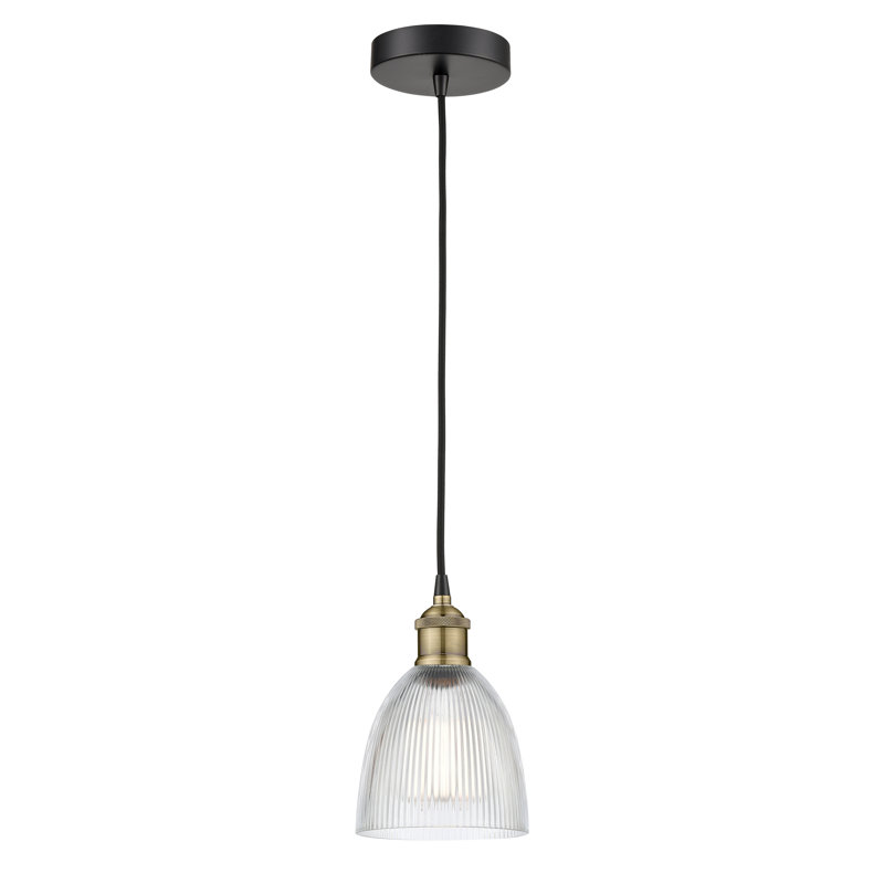 Philomene 1 - Light Single Pendant, Clear, Black Antique Brass