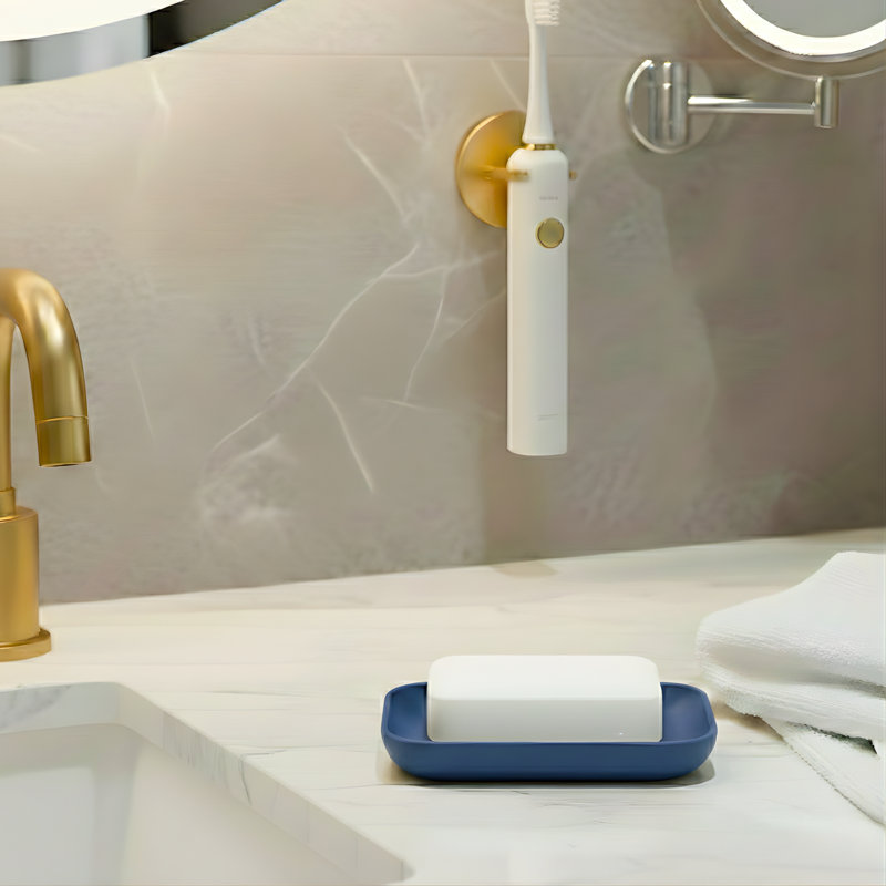 Porte-savon ROUS Hardware - Porte-savon en aluminium massif, finition mate, 1 pièce, Polo (bleu marine)