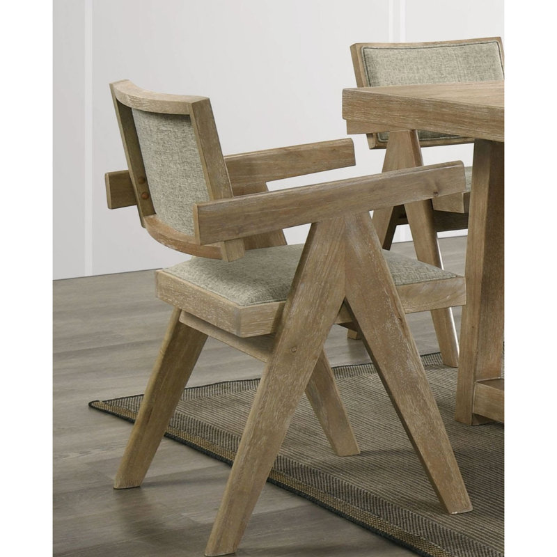 Chaise avec accoudoirs de salle à manger 2 pièces Modern, Chêne