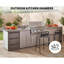 Armoire à tiroirs encastrée triple en acier inoxydable 304, rangement de cuisine d'extérieur l 14,7 po avec panneau latéral pour barbecue-130007656