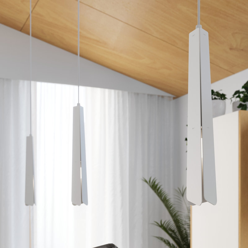 Bibianna 3 - Light Stainless Steel Pendant, White
