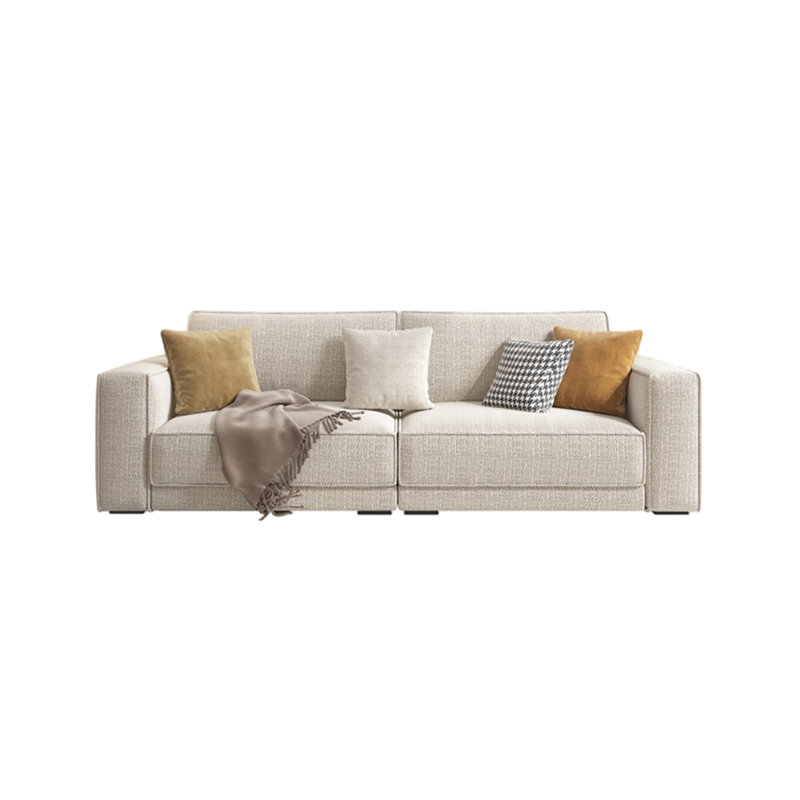 Simple modern cotton and linen sofa, 32.28" H x 74.8" W x 39.37" D, 2