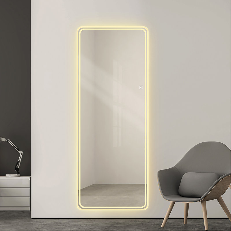 65"X24" Full Length Floor Mirror LED Whole Body Mirror, Wall Mounted  Mirror With Lights, Bedroom Full Size Body Mirror With Dimming & 3 Color Modes