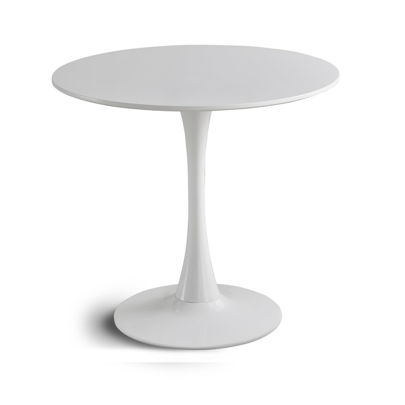 Table de salle à manger à piédestal, Blanc, H 28,9 po x L 31,5 po x l 31,5 po