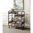 Black and Walnut Serving Cart with 3 Adjustable Trays-114806185