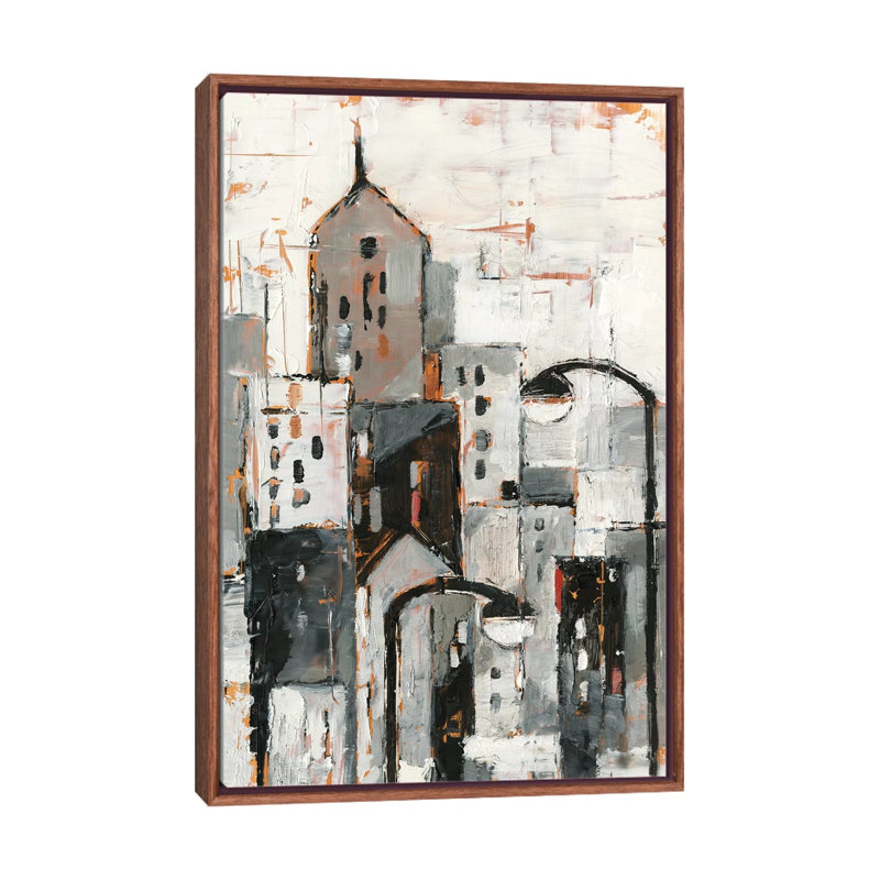 «Illuminated City I» par Ethan Harper - reproduction d'art, H 48 po x l 32 po x P 1,5 po, Toile classique avec cadre brun