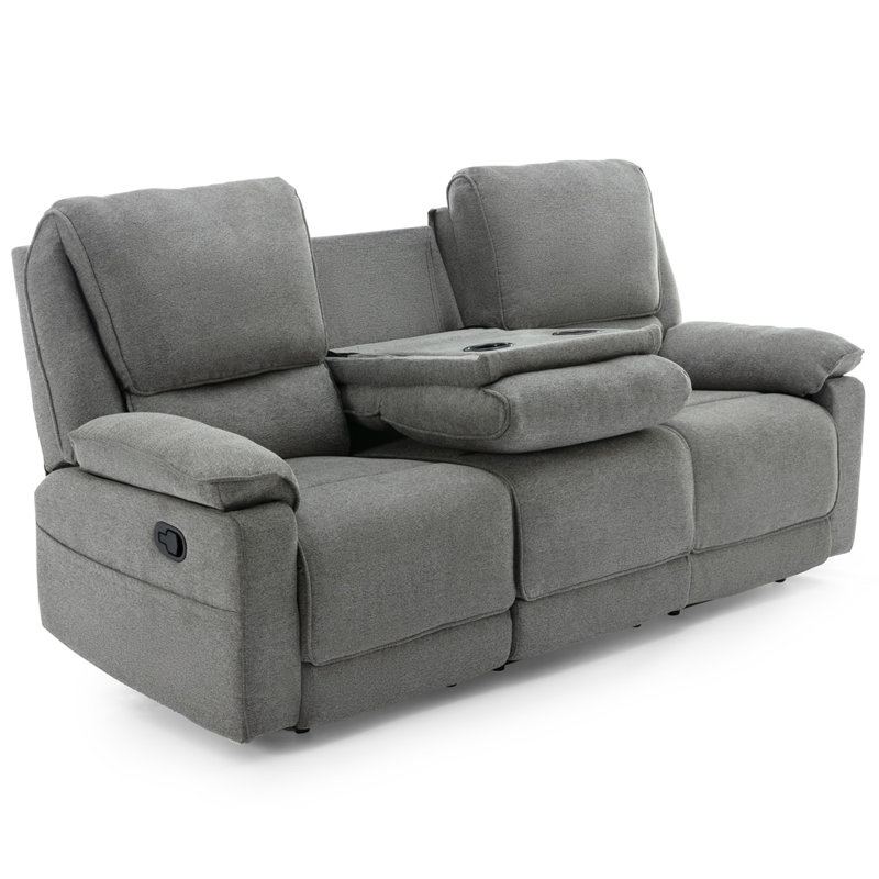 Sydney Latch Recliner 1 and 3 Seater Sofa Set, Grey