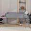 Lit mezzanine en bois avec bureau et DEL-805568464
