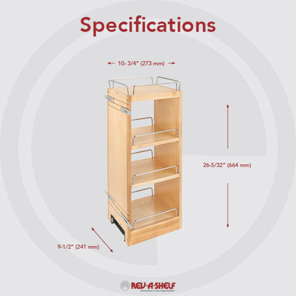 Rev-A-Shelf 448-BBSCWC-5C Pullout Soft Close Cabinet Storage Organizer, Wood