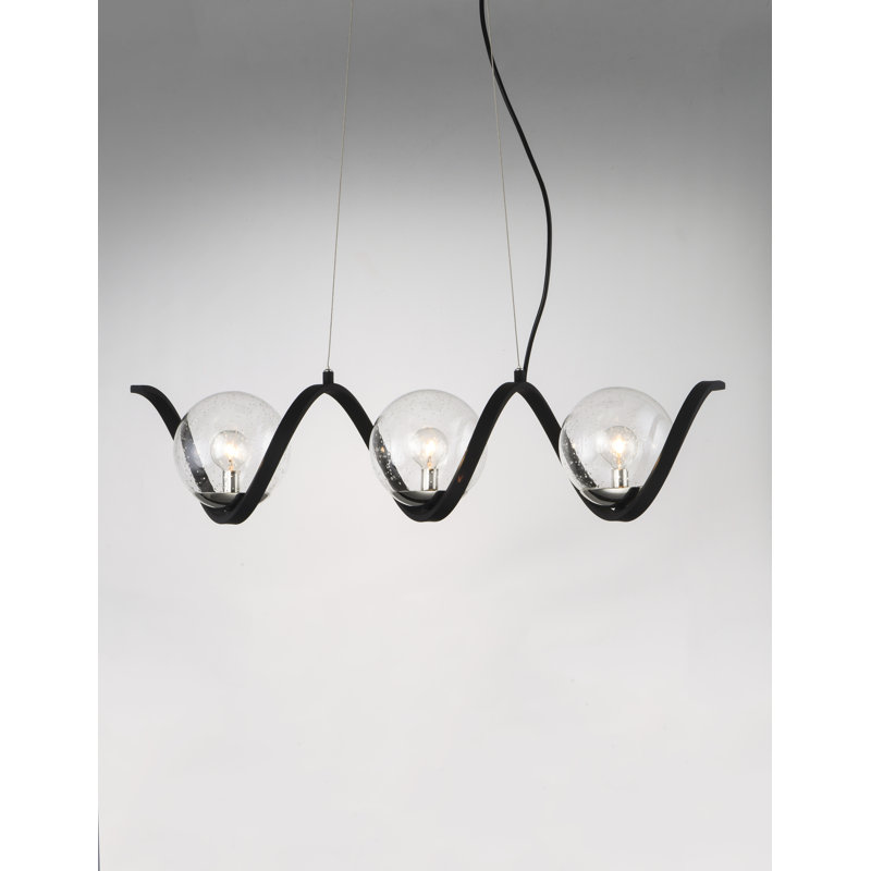 Luminaire suspendu linéaire pour îlot de cuisine 3 lumières Loudon