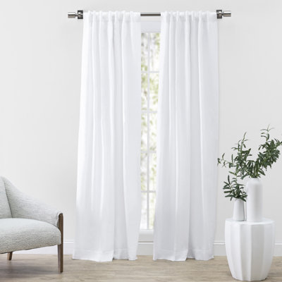 Premium Pure Linen and Cotton Blend Yarn Dyed Light Filtering Rod Pocket w/ Backtab Curtain Panel