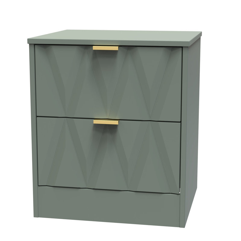 Las Vegas 45cm W Manufactured Wood Bedside Table, Reed Green