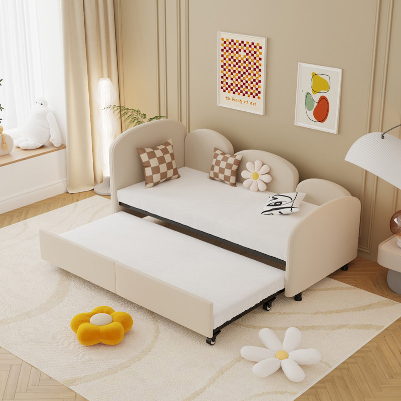 Lit de jour en velours, Beige
