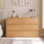 Commode moderne Adamstown à 6 tiroirs, largeur de 136 cm, pour chambre à coucher, couleur naturelle-1423087836